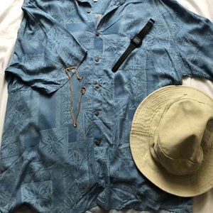 Campia Moda Blue Button-Up Short Sleeve L